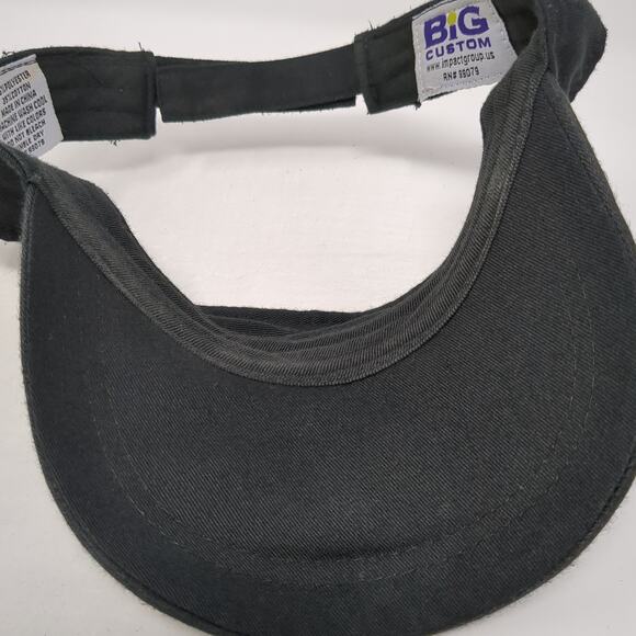 Jewel Strapback Sun Visor Cap Black One Size Adjustable Embroidered Big Custom - Picture 7 of 10